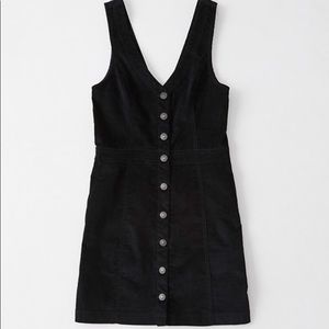 Corduroy Black Button Front Dress
